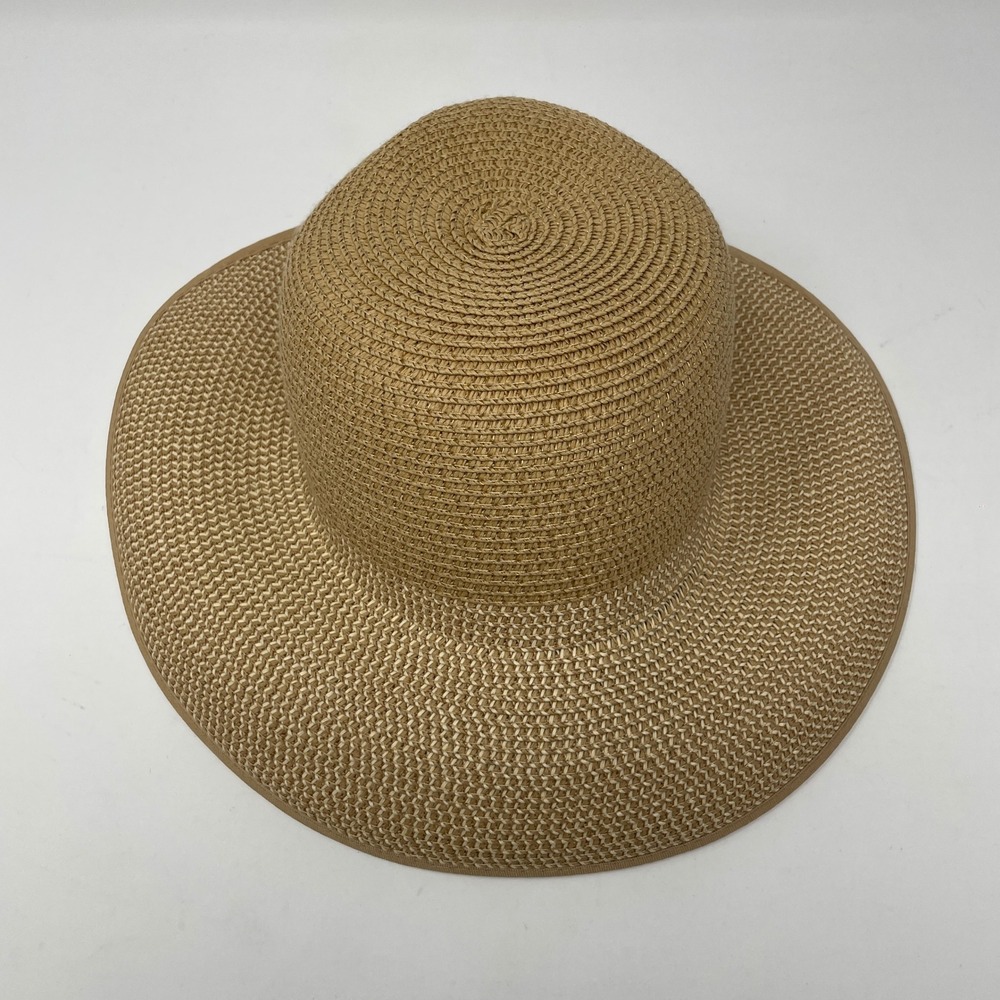 Magid Hats Tan Woven Paper Straw Wide Brim Sun Hat Summer Beach Accessory Boho